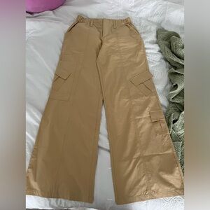 Elodie Tan Cargo Pants with Cinched Waist
